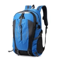 Blue and black waterproof hiking backpack with breathable straps and side mesh pockets - Sky Blue