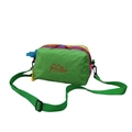 Bandolera verde para exteriores con bloques de color rosa y morado en nailon - Verde