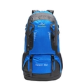 Blue 60L large capacity hiking backpack with waterproof fabric and buckles - 60L / Blue