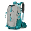 Light grey and blue outdoor hiking backpack 40L with ergonomic mesh straps - 40L / Grey and Lake Blue