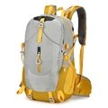Gray and yellow outdoor hiking backpack with 40L capacity and ergonomic shoulder straps - 40L / Grey and Yellow