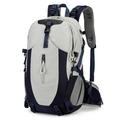 Outdoor 40L hiking backpack in grey and navy blue with ergonomic mesh shoulder straps - 40L / Grey and Navy Blue