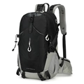 40L outdoor hiking backpack in black and grey with multi-compartment functional design - 40L / Black