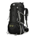 Sac à dos randonnée noir 45+5L en nylon résistant avec sangles réglables grises - Noir