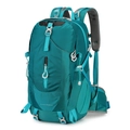 Teal blue 40L outdoor hiking backpack with ergonomic straps and compression belts - 40L / Lake Blue