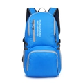 Lightweight foldable blue outdoor backpack with ripstop fabric and mesh side pocket - Below 20L / Sky Blue