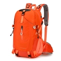 Outdoor 40L hiking backpack in vibrant orange with durable waterproof nylon material - 40L / Orange