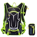 Black and fluorescent green 18L cycling backpack for outdoor sports and hiking - Backpack and Side Bag (5881311220815) / Green