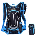 Black and blue 18L outdoor cycling backpack with reflective strips and phone pouch - Backpack and Side Bag (5881311220815) / Blue