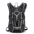 18L black cycling backpack with waterproof nylon fabric and reflective details - Backpack and Side Bag (5881311220815) / Black