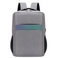 Mochila impermeable gris claro para portátil con tira reflectante y puerto USB - 15 Pulgadas / Gris claro