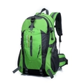 Waterproof nylon hiking backpack in green and grey with adjustable straps for outdoors - 301 Green
