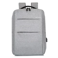 Mochila para portátil de negocios gris oscuro con puerto USB y diseño minimalista moderno - 15 Pulgadas / Gris claro