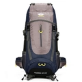 Deep blue and grey 65+5L professional waterproof hiking backpack for outdoor mountaineering - 70L / Dark Blue
