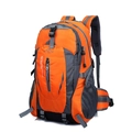 Waterproof orange nylon hiking backpack with multi-layer zippers and padded straps - 301 Orange