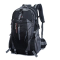 Waterproof nylon hiking backpack in black and grey finish for outdoor sports - 301 Black