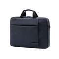 Dark grey business laptop bag for men and women with padded handle and textured fabric - Charcoal Black