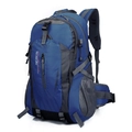 Dark blue and grey waterproof nylon hiking backpack with side mesh pockets - 301 Dark Blue