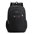 Mochila negra impermeable para portátil con logotipo deportivo y bolsillos laterales - Verde