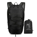 Black foldable outdoor backpack with storage bag made of lightweight waterproof nylon - Black