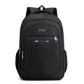 Mochila deportiva de negocios negra minimalista e impermeable con múltiples cremalleras - Azul