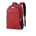 Red anti-theft business laptop backpack with security code lock and USB charging port - Red