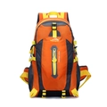 Waterproof nylon hiking backpack in vibrant orange with gray accents and large capacity - Orange