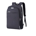 Dark gray business laptop backpack with USB charging port and anti-theft design - Black