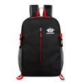 Faltbarer Outdoor-Wanderrucksack in Schwarz mit roten Akzenten und Adler-Logo - Schwarz
