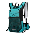 Outdoor cycling hydration backpack in lake blue and black with reflective safety stripes - Large Capacity / Green