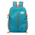 Sac à dos pliable bleu lac pour extérieur avec fermetures éclair orange et nylon léger - Bleu lac