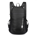 Lightweight foldable black outdoor backpack with Vanaheimr logo and breathable straps - Black