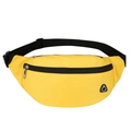Vibrant yellow fashion sports waist bag with black zipper and adjustable nylon strap - Yellow