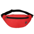 Waterproof red nylon waist bag with adjustable strap for sports and outdoor use - Red