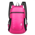Zaino pieghevole leggero in nylon rosso rosa con spallacci in rete traspirante e logo Vanaheimr - Rosa Rosso