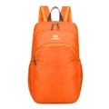 Bright orange waterproof folding travel backpack with VANAHEIMR logo detail - Below 20L / Orange