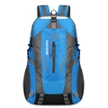 Blue outdoor hiking backpack with breathable mesh straps and water-resistant fabric - 301 Series Blue