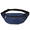 Navy blue sports waist bag with adjustable strap and headphone jack for outdoors - Blue