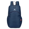 Dark blue lightweight waterproof folding backpack with large capacity and mesh side pockets - Below 20L / Dark Blue