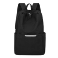 Sac à dos noir réfléchissant minimaliste avec double fermeture éclair et poches - Moins de 20L / Noir