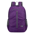 Lightweight purple foldable outdoor backpack with gray mesh pockets and ripstop fabric - Below 20L / Purple