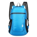 Zaino pieghevole azzurro leggero da esterno con logo Vanaheimr e spallacci traspiranti - Azzurro