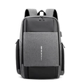Men's grey business backpack with USB charging port and spacious compartments - Gray