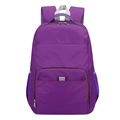 Foldable lightweight purple backpack with subtle grid texture and mesh side pockets - Purple