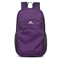 Waterproof purple folding backpack with grey mesh side pockets and Vanaheimr logo - Below 20L / Purple