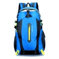 Waterproof outdoor hiking backpack in blue and black with Keep Walking slogan print - 1503 Series Blue