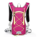 Lightweight cycling hydration backpack in rose red with neon yellow accents for outdoors - Rose Red