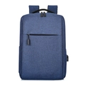 Blue business laptop backpack with USB charging port and waterproof oxford texture - 1803 Blue
