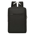 Minimalist black business laptop backpack with USB port and ergonomic mesh straps - Aluminum Handle Black (No USB)