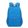 Deep blue lightweight foldable backpack with front zip pockets and side mesh pockets - Blue